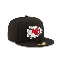 Load image into Gallery viewer, Kansas City Chiefs New Era NFL 59FIFTY 5950 Fitted Cap Hat Black Crown/Visor Team Color Logo