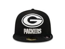 Load image into Gallery viewer, Green Bay Packers New Era NFL 59FIFTY 5950 Fitted Cap Hat Black Crown/Visor XL White Logo