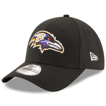 Load image into Gallery viewer, Baltimore Ravens New Era NFL 9FORTY 940 Adjustable Cap Hat Black Crown/Visor Team Color Logo