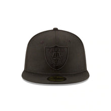 Load image into Gallery viewer, Las Vegas Raiders New Era NFL 59FIFTY 5950 Fitted Cap Hat Black Crown/Visor Black Logo