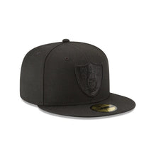 Load image into Gallery viewer, Las Vegas Raiders New Era NFL 59FIFTY 5950 Fitted Cap Hat Black Crown/Visor Black Logo