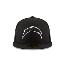 Load image into Gallery viewer, Los Angeles Chargers New Era NFL 59FIFTY 5950 Fitted Cap Hat Black Crown/Visor Black/White Logo