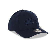 Load image into Gallery viewer, Seattle Seahawks New Era NFL 39THIRTY 3930 Flexfit Cap Hat Navy Crown/Visor Navy Logo