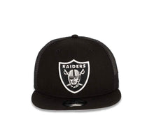 Load image into Gallery viewer, Oakland Raiders New Era NFL 9FIFTY 950 Mesh Trucker Snapback Cap Hat Black Crown/Visor Team Color Logo