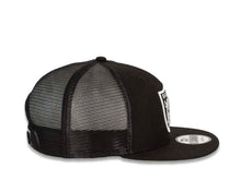 Load image into Gallery viewer, Oakland Raiders New Era NFL 9FIFTY 950 Mesh Trucker Snapback Cap Hat Black Crown/Visor Team Color Logo