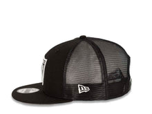 Load image into Gallery viewer, Oakland Raiders New Era NFL 9FIFTY 950 Mesh Trucker Snapback Cap Hat Black Crown/Visor Team Color Logo
