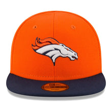 Load image into Gallery viewer, (Infant) Denver Broncos New Era NFL 59FIFTY 5950 Fitted My 1st First Cap Hat Orange Crown Navy Visor Team Color Logo