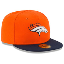 Load image into Gallery viewer, (Infant) Denver Broncos New Era NFL 59FIFTY 5950 Fitted My 1st First Cap Hat Orange Crown Navy Visor Team Color Logo