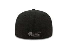 Load image into Gallery viewer, Los Angeles Rams New Era NFL 59FIFTY 5950 Fitted Cap Hat Heather Black Crown/Visor Dark Gray Script Logo