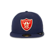 Load image into Gallery viewer, Oakland Raiders New Era NFL 59FIFTY 5950 Fitted Cap Hat Light Navy Blue Crown/Visor Red/White Logo