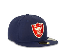 Load image into Gallery viewer, Oakland Raiders New Era NFL 59FIFTY 5950 Fitted Cap Hat Light Navy Blue Crown/Visor Red/White Logo
