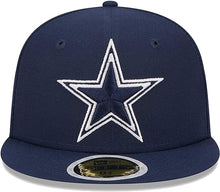 Load image into Gallery viewer, (Youth) Dallas Cowboys New Era NFL 59FIFTY 5950 Kid Fitted Cap Hat Navy Blue Crown/Visor Team Color Logo