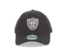 Load image into Gallery viewer, Oakland Raiders New Era NFL 9FORTY 940 Adjustable Cap Hat Dark Gray Crown/Visor Dark Gray/WhiteLogo Dark Gray UV