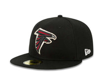 Load image into Gallery viewer, Atlanta Falcons New Era NFL 59FIFTY 5950 Fitted Cap Hat Black Crown/Visor Team Color Logo