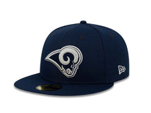 Load image into Gallery viewer, Los Angeles Rams New Era NFL 59FIFTY 5950 Fitted Cap Hat Navy Crown/Visor Navy/White Logo