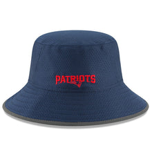 Load image into Gallery viewer, New England Patriots New Era NFL Bucket Cap Hat Navy Crown Navy/Red Logo (2018 NFL Training Camp)