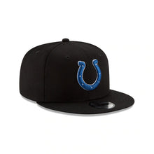 Load image into Gallery viewer, Indianapolis Colts New Era NFL 9FIFTY 950 Snapback Cap Hat Black Crown/Visor Royal Blue/White Team Color Logo