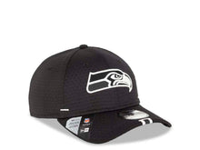 Load image into Gallery viewer, Seattle Seahawks New Era NFL 39THIRTY 3930 Flexfit Cap Hat Black Crown/Visor Team Color Logo (2019 NFL Training Camp)