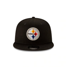Load image into Gallery viewer, Pittsburgh Steelers New Era NFL 9FIFTY 950 Snapback Cap Hat Black Crown/Visor Team Color Logo