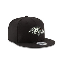 Load image into Gallery viewer, Baltimore Ravens New Era NFL 9FIFTY 950 Snapback Cap Hat Black Crown/Visor Team Color Logo