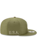Load image into Gallery viewer, Pittsburgh Steelers New Era NFL 9FIFTY 950 Snapback 2019 Salute To Service Cap Hat Olive Green Crown/Visor Team Color Logo