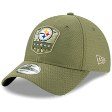 Load image into Gallery viewer, Pittsburgh Steelers New Era NFL 9TWENTY 920 Adjustable 2019 Salute To Service Cap Hat Olive Crown/Visor Team Color Logo