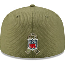 Load image into Gallery viewer, Kansas City Chiefs New Era NFL 59FIFTY 5950 Fitted 2019 Salute To Service Cap Hat Olive Crown/Visor Team Color Logo