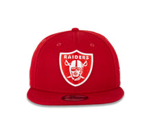 Load image into Gallery viewer, RAIDERS New Era 9FIFTY 950 Snapback Cap Hat Red Crown/Visor Red/White Logo 50th Anniversary Side Patch