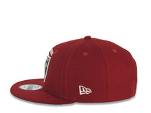 Load image into Gallery viewer, New Era 9FIFTY 950 Snapback Cap Hat Cardinal Crown/Visor Black/White/Metallic Silver Logo Black UV
