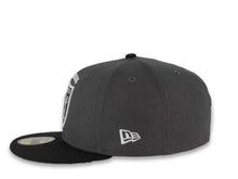 Load image into Gallery viewer, New Era NFL 59Fifty 5950 Fitted Las Vegas Raiders Cap Hat Graphite Crown Black Visor White/Black Logo