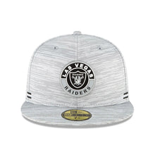 Load image into Gallery viewer, Las Vegas Raiders New Era 59FIFTY 5950 Fitted Cap Hat Gray Crown/Visor Team Color Logo (2020 Sideline)