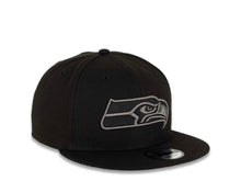 Load image into Gallery viewer, Seattle Seahawks New Era NFL 9FIFTY 950 Snapback Cap Hat Black Crown/Visor Dark Gray Logo