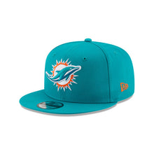 Load image into Gallery viewer, Miami Dolphins New Era NFL 9FIFTY 950 Snapback Cap Hat Aqua Crown/Visor Team Color Logo