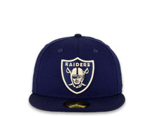 Load image into Gallery viewer, New Era NFL 59Fifty 5950 Fitted Las Vegas Raiders Cap Hat Dark Royal Crown White/Dark Royal Logo Black UV