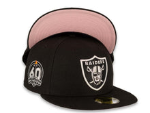 Load image into Gallery viewer, New Era NFL 59Fifty 5950 Fitted Las Vegas Raiders Cap Hat Black Crown White/Black Logo Pink UV