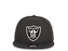 Load image into Gallery viewer, Las Vegas Raiders New Era NFL 9Fifty 950 Snapback Cap Hat Graphite Crown/Visor Black/White Shield Logo