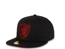 Load image into Gallery viewer, New Era NFL 59Fifty 5950 Fitted Las Vegas Raiders Cap Hat Black Crown Red/Black Logo Red UV