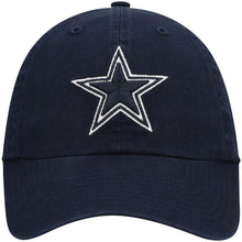 Load image into Gallery viewer, Dallas Cowboys '47 Brand NFL Clean Up Adjustable Cap Hat Dark Navy Crown/Visor Team Color Logo