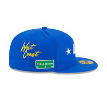 Load image into Gallery viewer, Los Angeles Rams New Era NFL 59Fifty 5950 Fitted Hat Royal Blue Crown/Visor Team Color Logo with Multiple Patches Gray UV (City Transit)