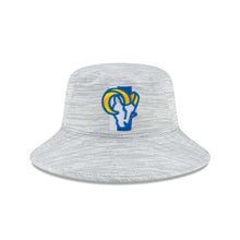 Load image into Gallery viewer, Los Angeles Rams New Era NFL Bucket 2021 Training Cap Hat Gray Crown/Visor Team Color Logo