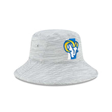 Load image into Gallery viewer, Los Angeles Rams New Era NFL Bucket 2021 Training Cap Hat Gray Crown/Visor Team Color Logo