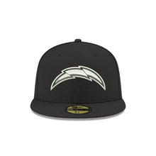 Load image into Gallery viewer, Los Angeles Chargers New Era NFL 59FIFTY 5950 Fitted Cap Hat Black Crown/Visor White/Black Logo