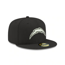 Load image into Gallery viewer, Los Angeles Chargers New Era NFL 59FIFTY 5950 Fitted Cap Hat Black Crown/Visor White/Black Logo
