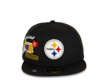 Load image into Gallery viewer, Pittsburgh Steelers New Era NFL 59FIFTY 5950 Fitted Cap Hat Black Crown/Visor Team Color Logo (City Cluster)