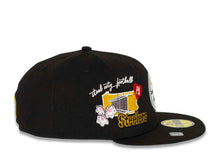 Load image into Gallery viewer, Pittsburgh Steelers New Era NFL 59FIFTY 5950 Fitted Cap Hat Black Crown/Visor Team Color Logo (City Cluster)