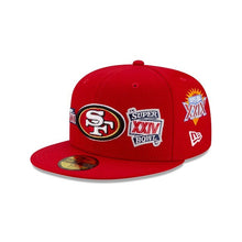 Load image into Gallery viewer, San Francisco 49ers New Era NFL 59FIFTY 5950 Fitted Champions Cap Hat Red Crown/Visor Team Color Logo Patches