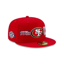Load image into Gallery viewer, San Francisco 49ers New Era NFL 59FIFTY 5950 Fitted Champions Cap Hat Red Crown/Visor Team Color Logo Patches