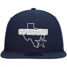 Load image into Gallery viewer, Dallas Cowboys New Era NFL 9FIFTY 950 Snapback Cap Hat Navy Blue Crown/Visor Team Color Logo (Logo State)