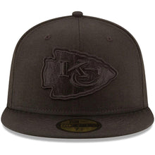 Load image into Gallery viewer, Kansas City Chiefs New Era NFL 59FIFTY 5950 Fitted Cap Hat Black Crown/Visor Black Logo