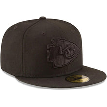 Load image into Gallery viewer, Kansas City Chiefs New Era NFL 59FIFTY 5950 Fitted Cap Hat Black Crown/Visor Black Logo
